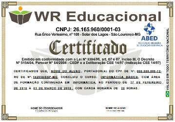 nosso certificado frente